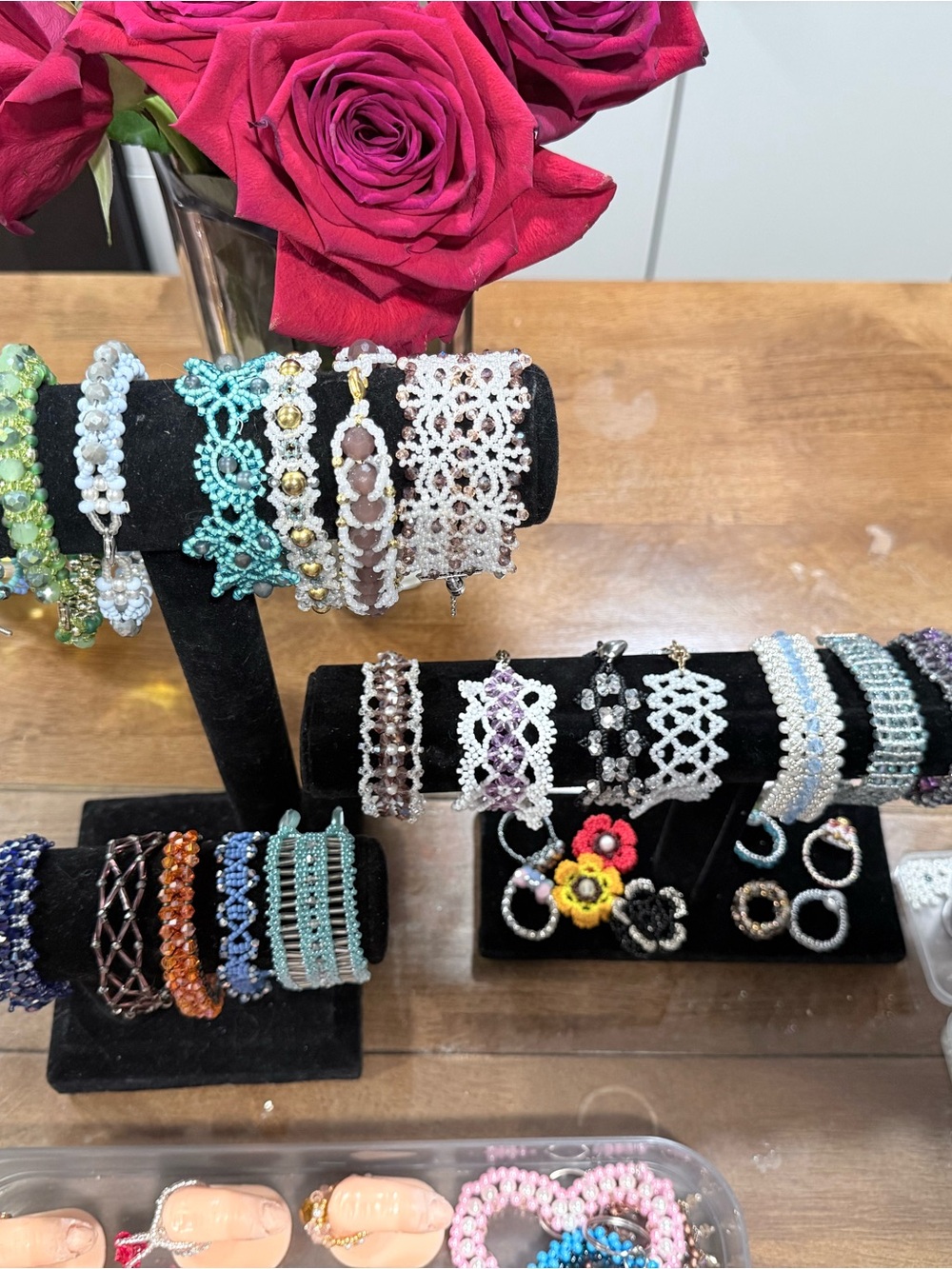 Handmade Beaded Bracelets & Rings Set - Multicolor - Picture 4 of 6